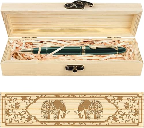 CHGCRAFT Caja artística de regalo de elefantes, caja de regalo de madera con patrón de mandala, con cinta de rafia y candado para aniversarios de