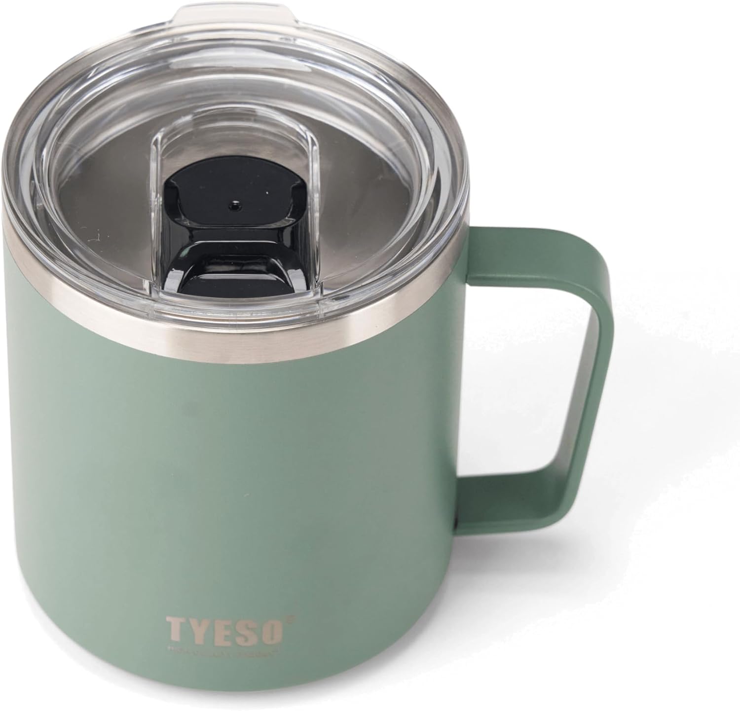 14 Oz Stainless Steel Green Coffee Mug with Handle and Lid – Double Wall Thermal Coffee Cup – Dishwasher Safe Insulated Tumbler Keeps Drinks Hot & Cold – For Home, Office, Travel - Image 9