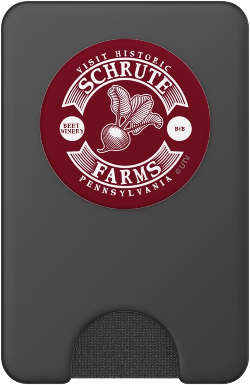 The Office Schrute Farms White PopSockets PopWallet for MagSafe