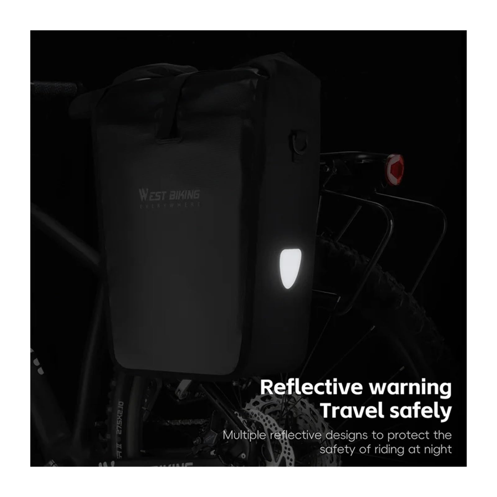 Borsa laterale for portapacchi posteriore for bicicletta impermeabile 1/2PCS 25L