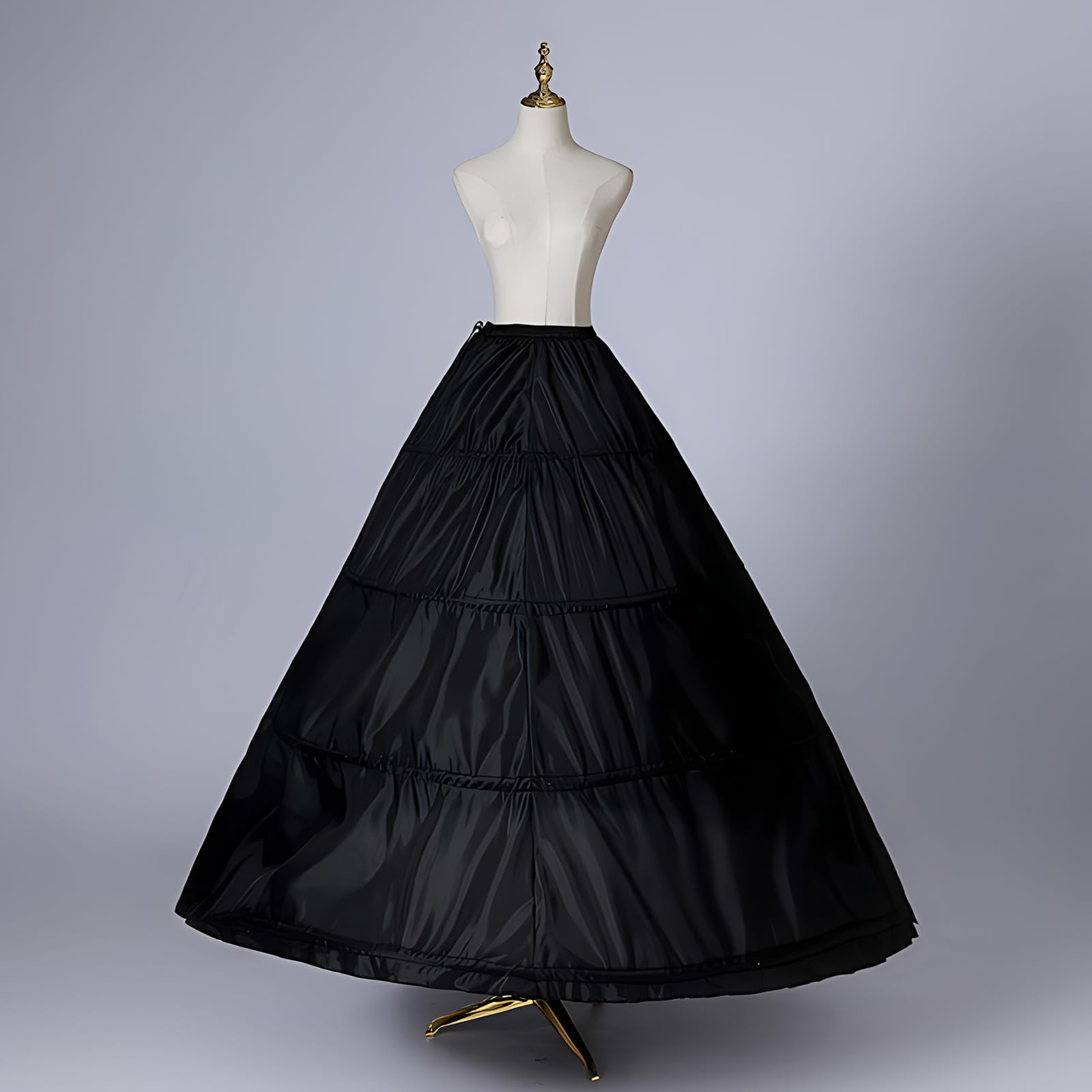 YULUOSHA Damen Petticoat 4 Reifen A-Linie Unterrock Krinoline Boden Länge Hochzeit Ballkleid Rock rutscht Brautkleid Petticoats