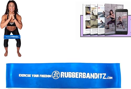 Miniatura 2 de Rubberbanditz Bandas extra gruesas para glúteos y piernas  Incluye guía electrónica para mujeres  Mini banda de ejercicio de bucle que engancha