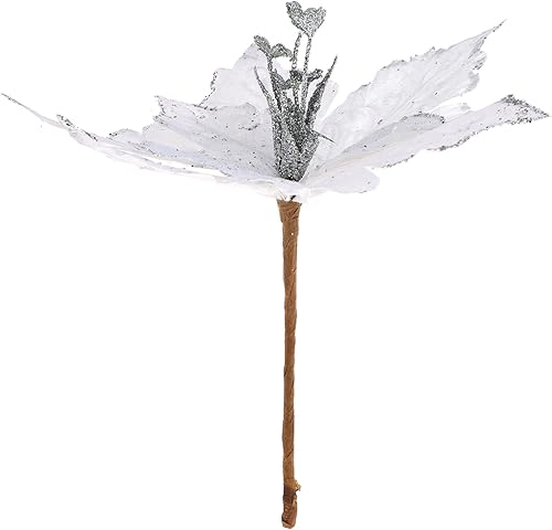 Miniatura 26 de 6 adornos para árbol de Navidad de Pascua con purpurina, flores artificiales de Navidad, accesorios florales con tallo, flores de franela sintética