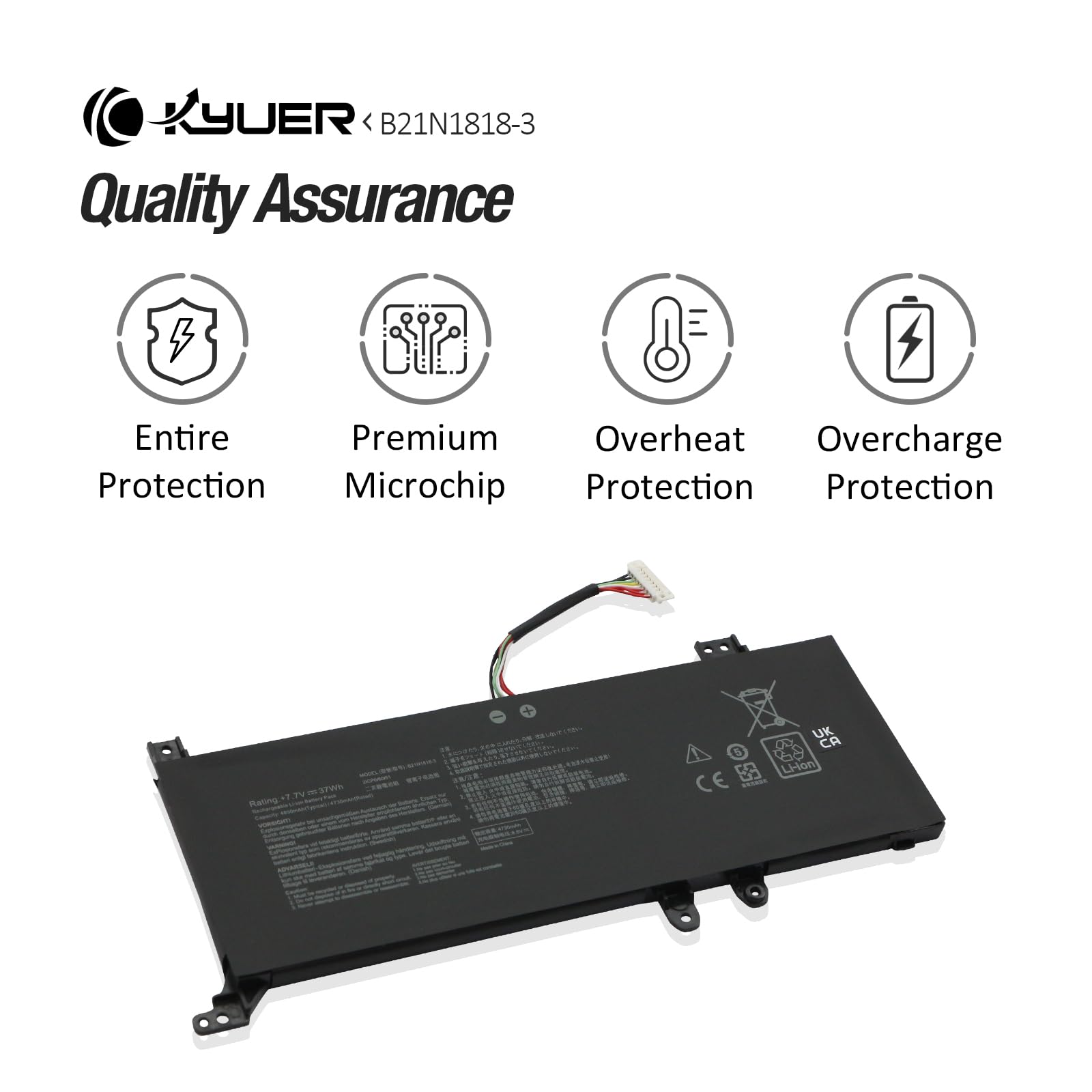 B21N1818-3 C21N1818 Batterie pour ASUS VivoBook A509 D509 F509 M509 X509 A409 D409 F409 M409 X409 F509M F509MA X509DA X509BA X509F X509FA X509FB X509FJ X509FL X509J X509JA X509JB X509JP X509M X509MA