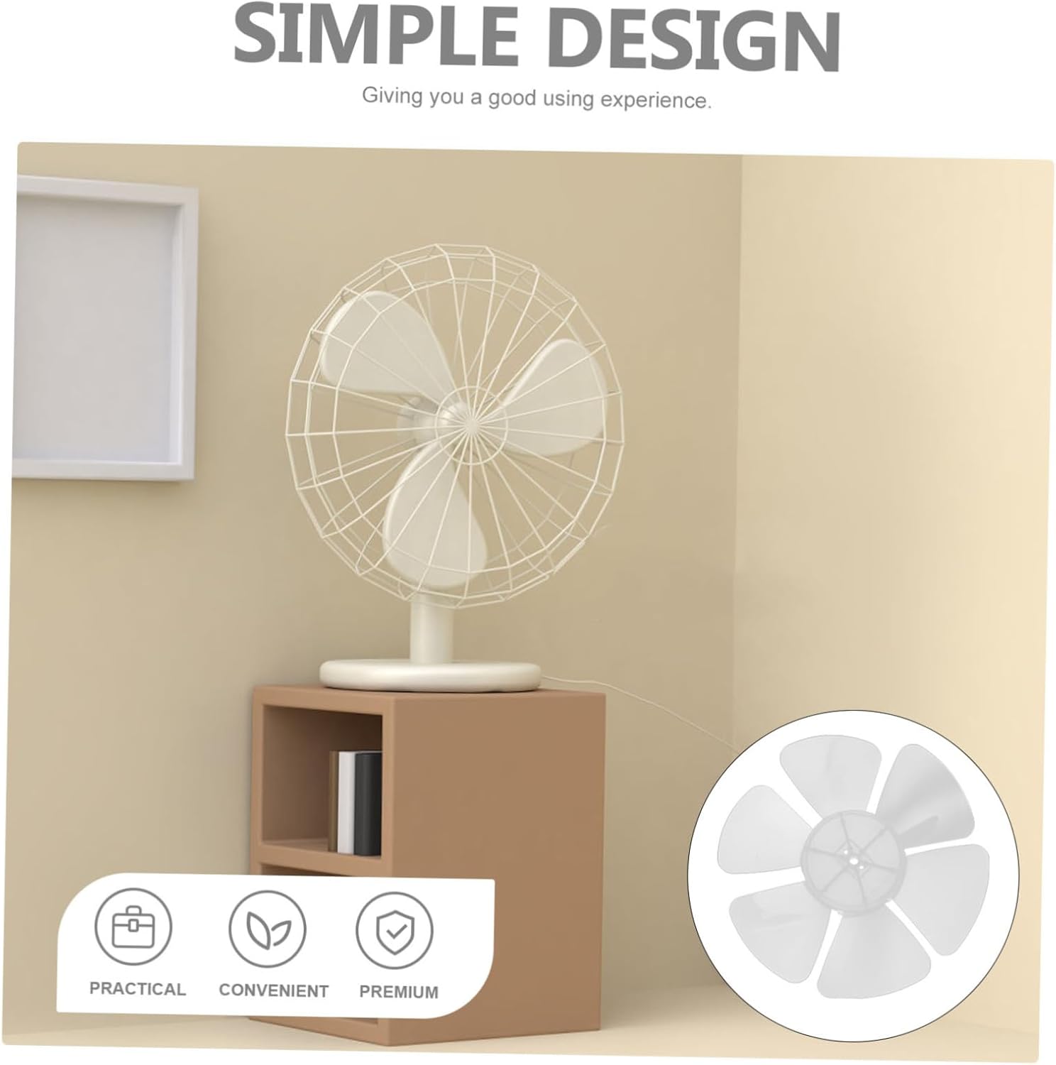 Garneck 5pcs Plastic Fan Replacement for Table Fans Transparent Six- Design Easy Installation Plastic Material Compatible