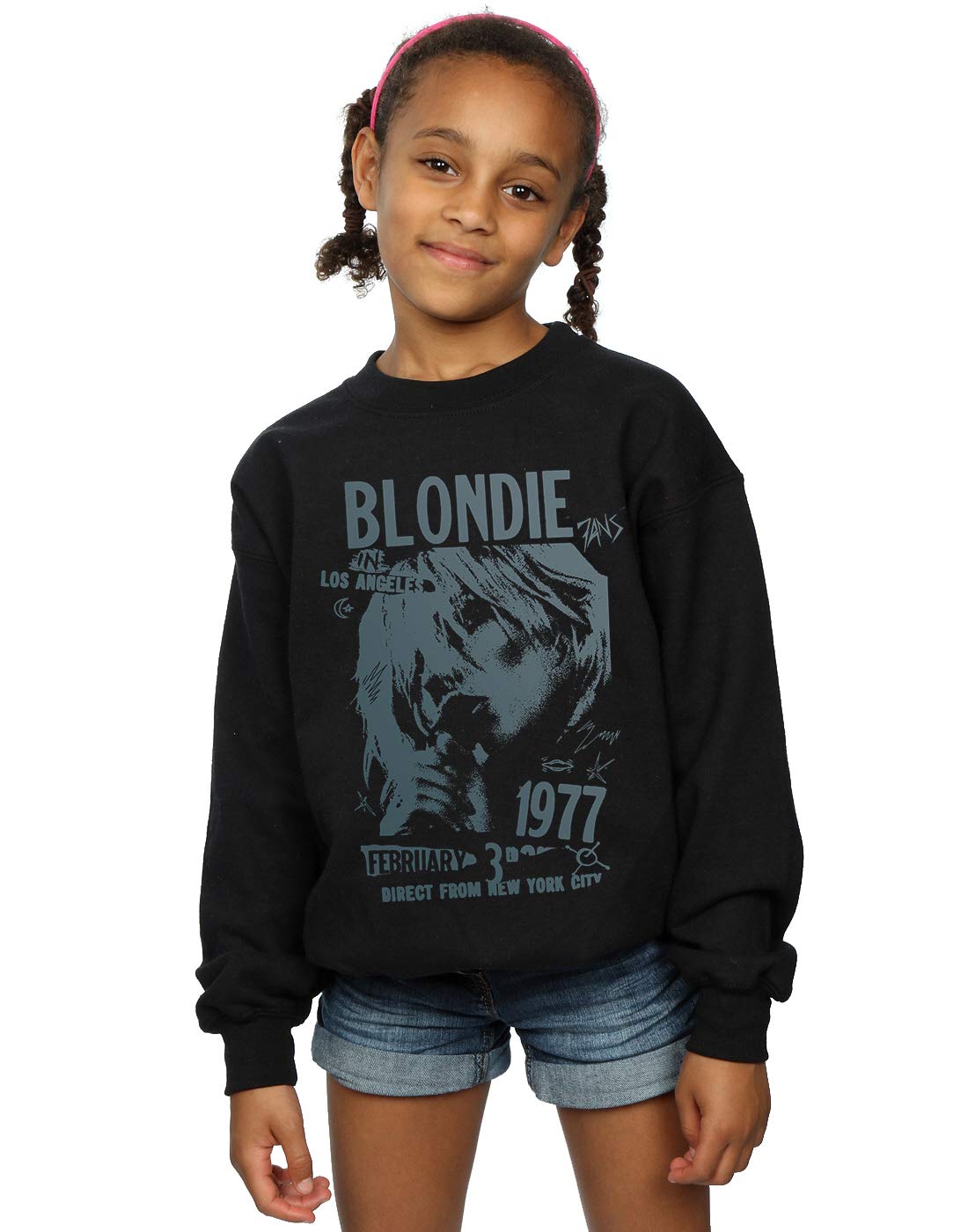 Absolute Cult Blondie Girls Tour 1977 Chest Sweatshirt Black 9-11 Years