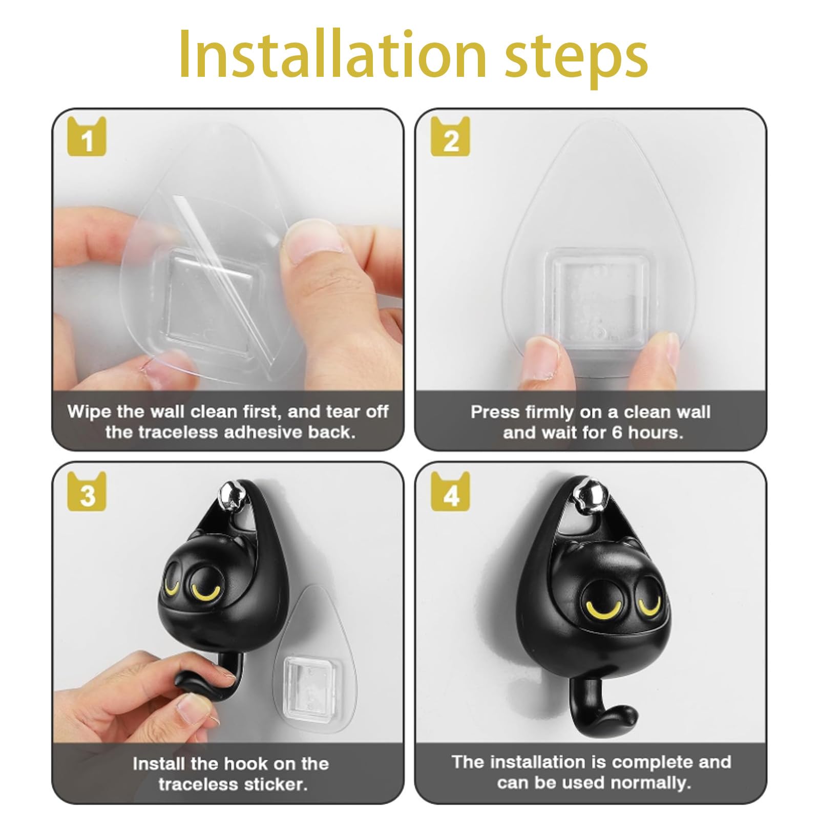 Amazon.com: NYASAA Ganchos creativos y bonitos con diseño de guiño, gancho  adhesivo, gancho adhesivo creativo, gancho de gato utilitario para colgar  en la pared, para colgar sombreros, bufandas, abrigos, llaves, bolsos,  cinturones,