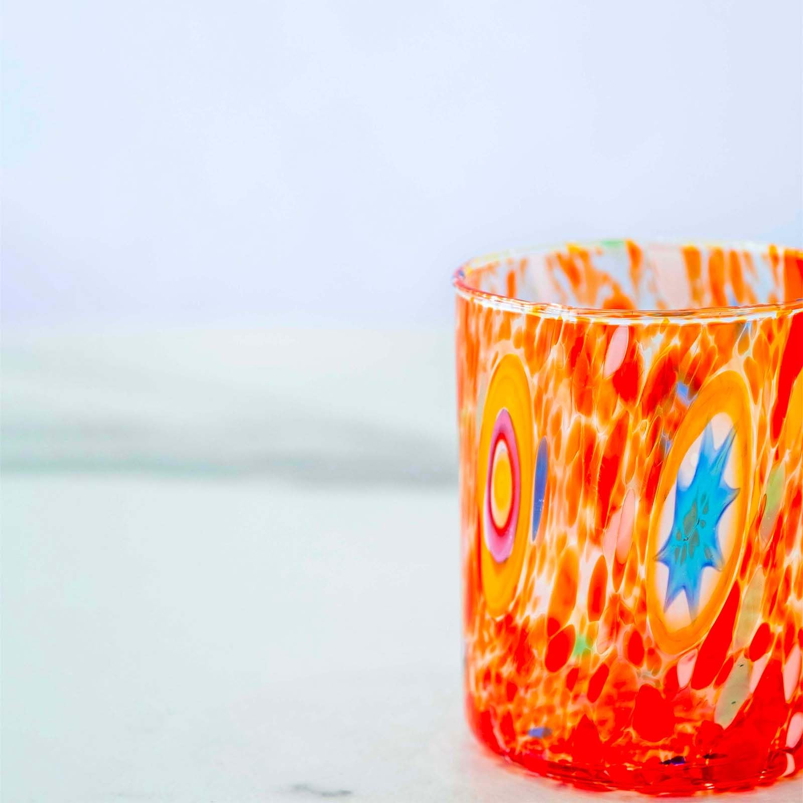MurArt Vasos de Murano, juego de 6 vasos de 300 ml, colección Tower, de vidrio soplado a mano de elaboración artesanal Made in Italy