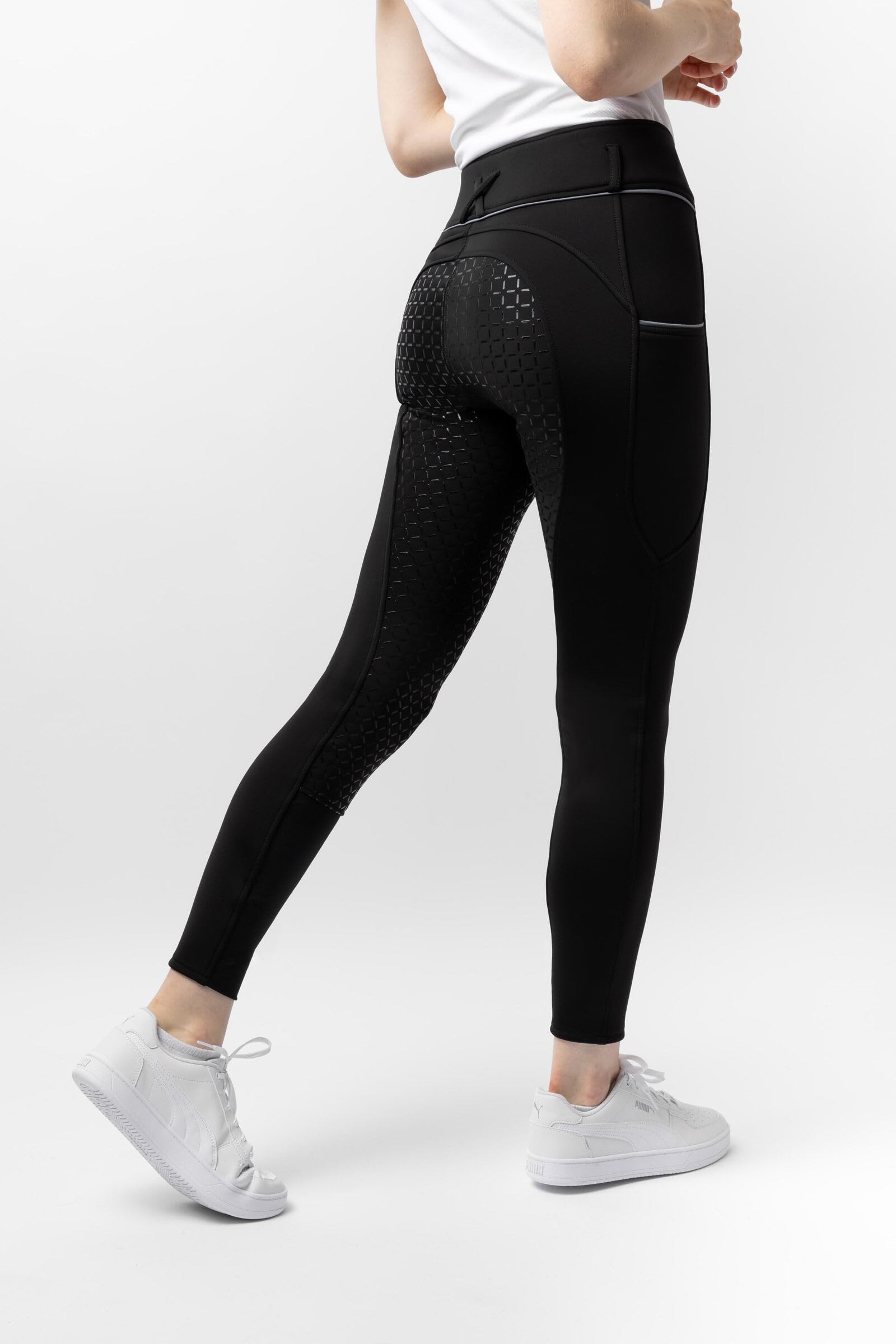 HORZE Pantalón de equitación Mujer Thermo Corinne, pantalón Softshell de Invierno con Asiento Completo y Bolsillo para teléfono