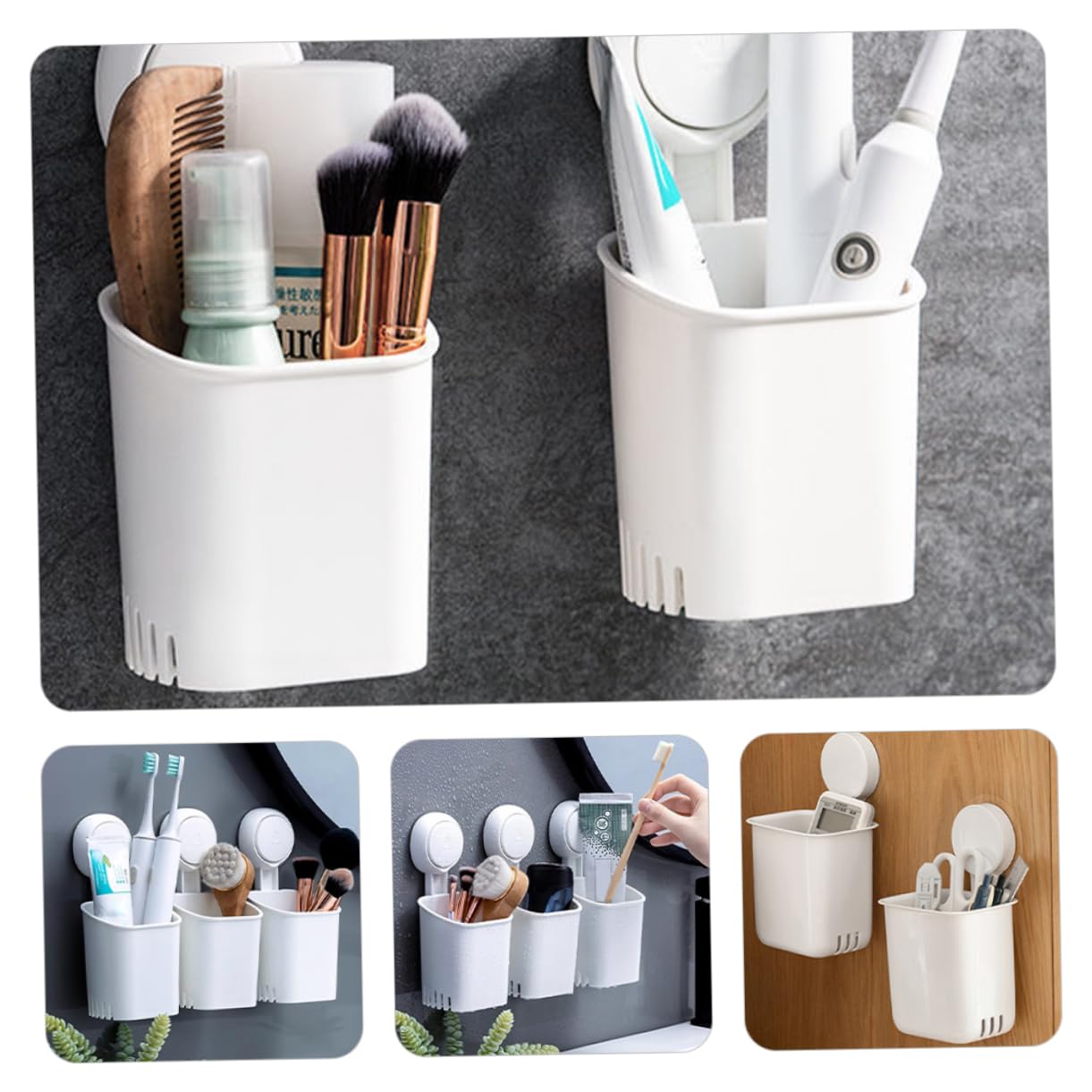 ULTECHNOVO 3 Porta Pettini Da Parete Porta Spazzolino Da Denti Porta Spazzolino Da Denti Supporto Da Parete Per Doccia Supporto Da Parete A Forma Di Accessorio Per Il Bagno Organizer