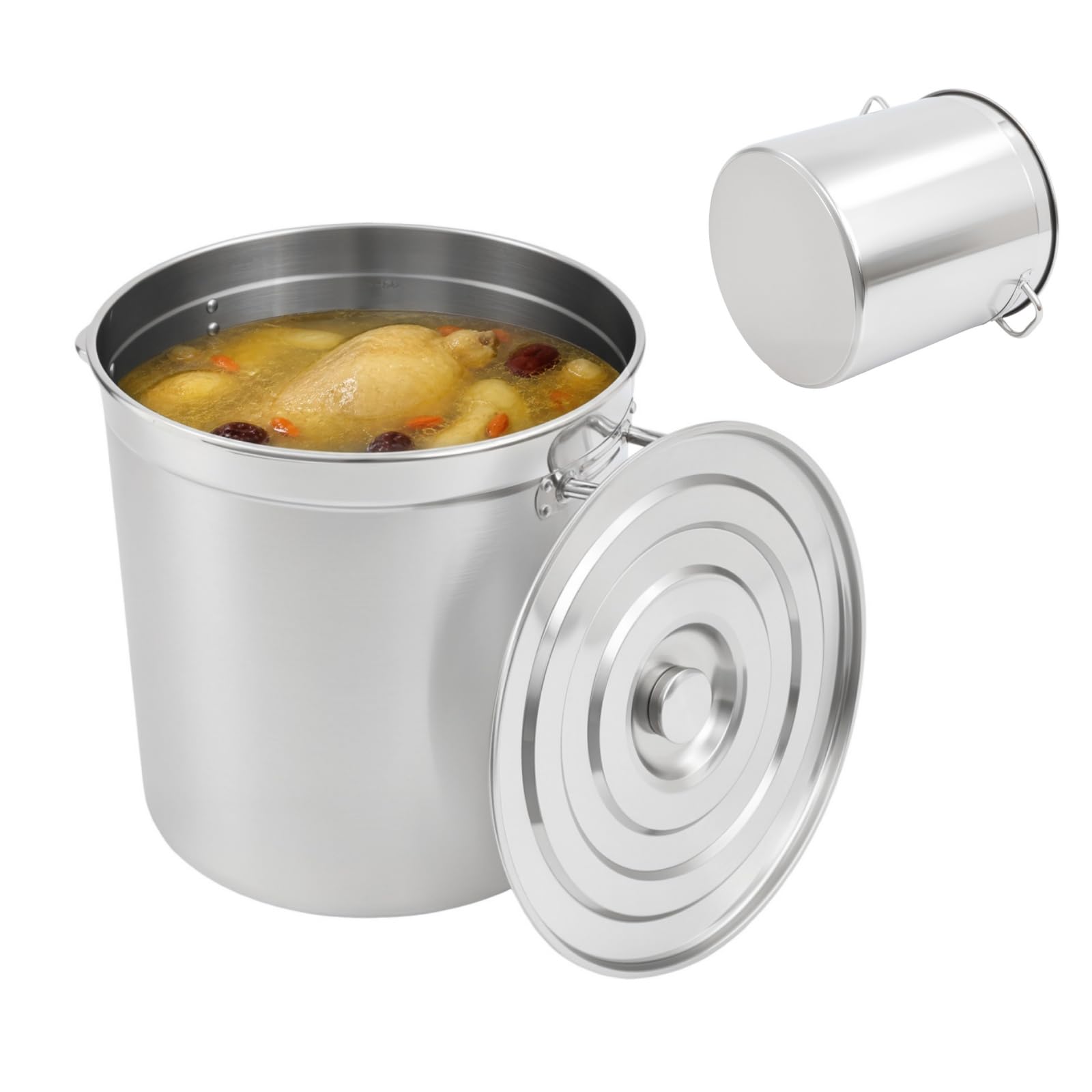 Garnek do gotowania ze stali nierdzewnej z pokrywką, 35 l/50 l/70 l, duży garnek do zupy, indukcyjny, do restauracji, gospodarstwa domowego, zupy, gotowania na gaz, kuchenka elektryczna, nadaje się do