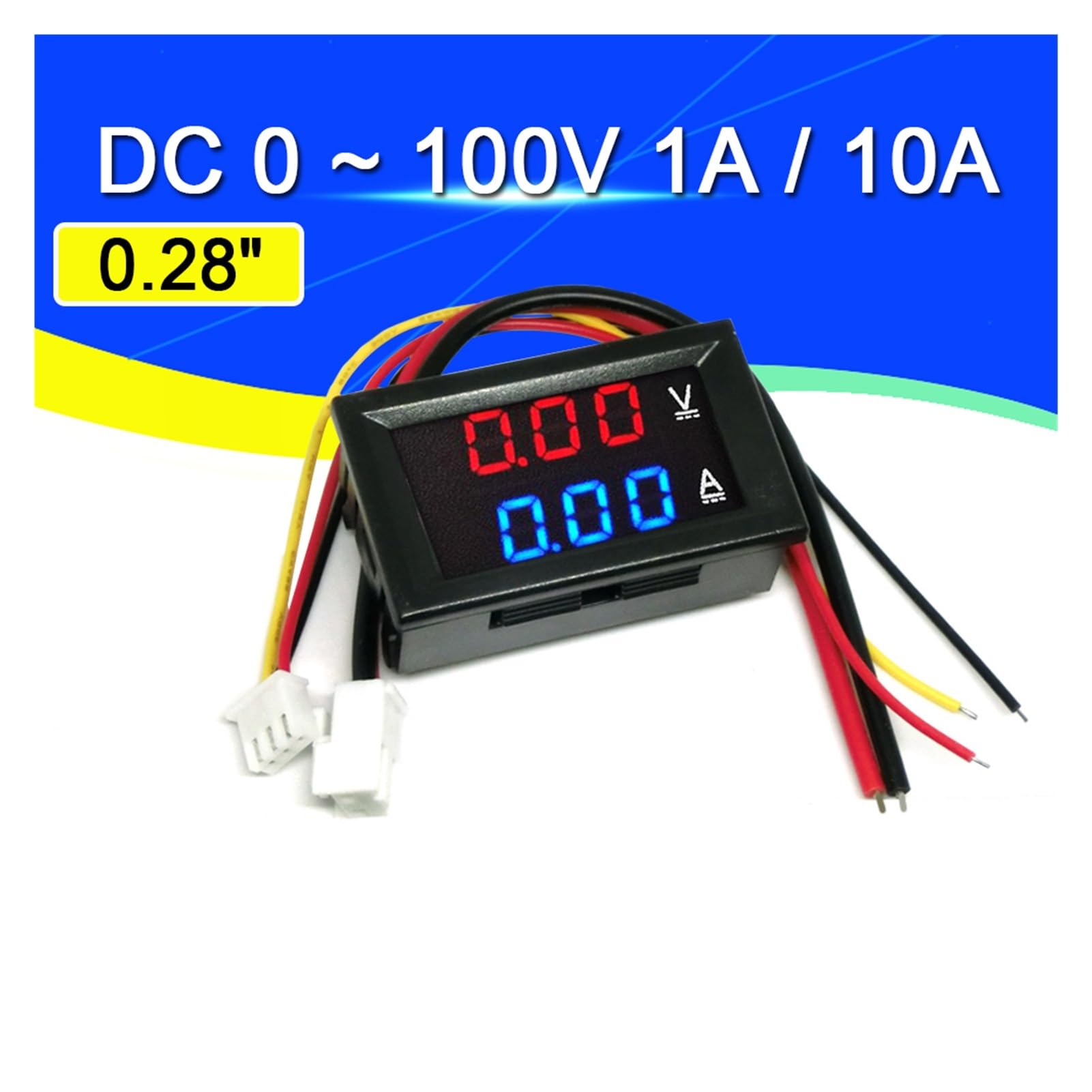 Ampèremètre voltmètre DC 100 V 10 A, double affichage LED 0,56"(10A Red Blue,10 Pcs)