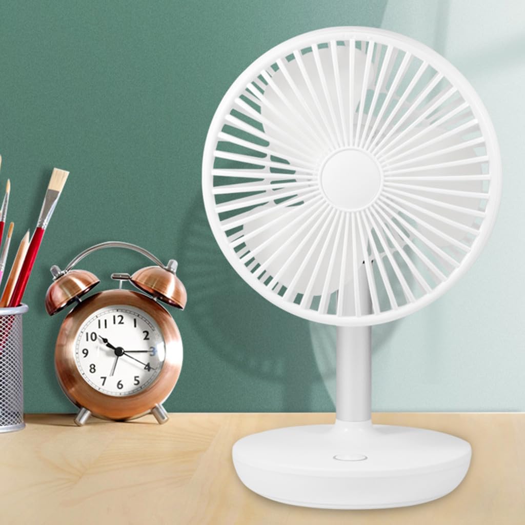 Tavolo da scrivania ricaricabile USB robusto con 4 velocità, ventilatore portatile personale per casa, camera da letto, scrivania interna per camera da letto silenziosa oscillante