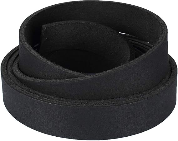 (TM) Genuine Leather Strap Leather Strip 3/4 Inch Wide and 72 Inches Long, Black