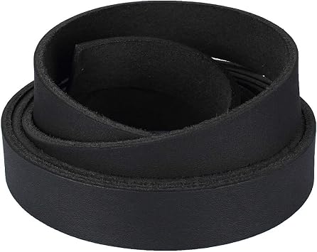 (TM) Genuine Leather Strap Leather Strip 3/4 Inch Wide and 72 Inches Long, Black