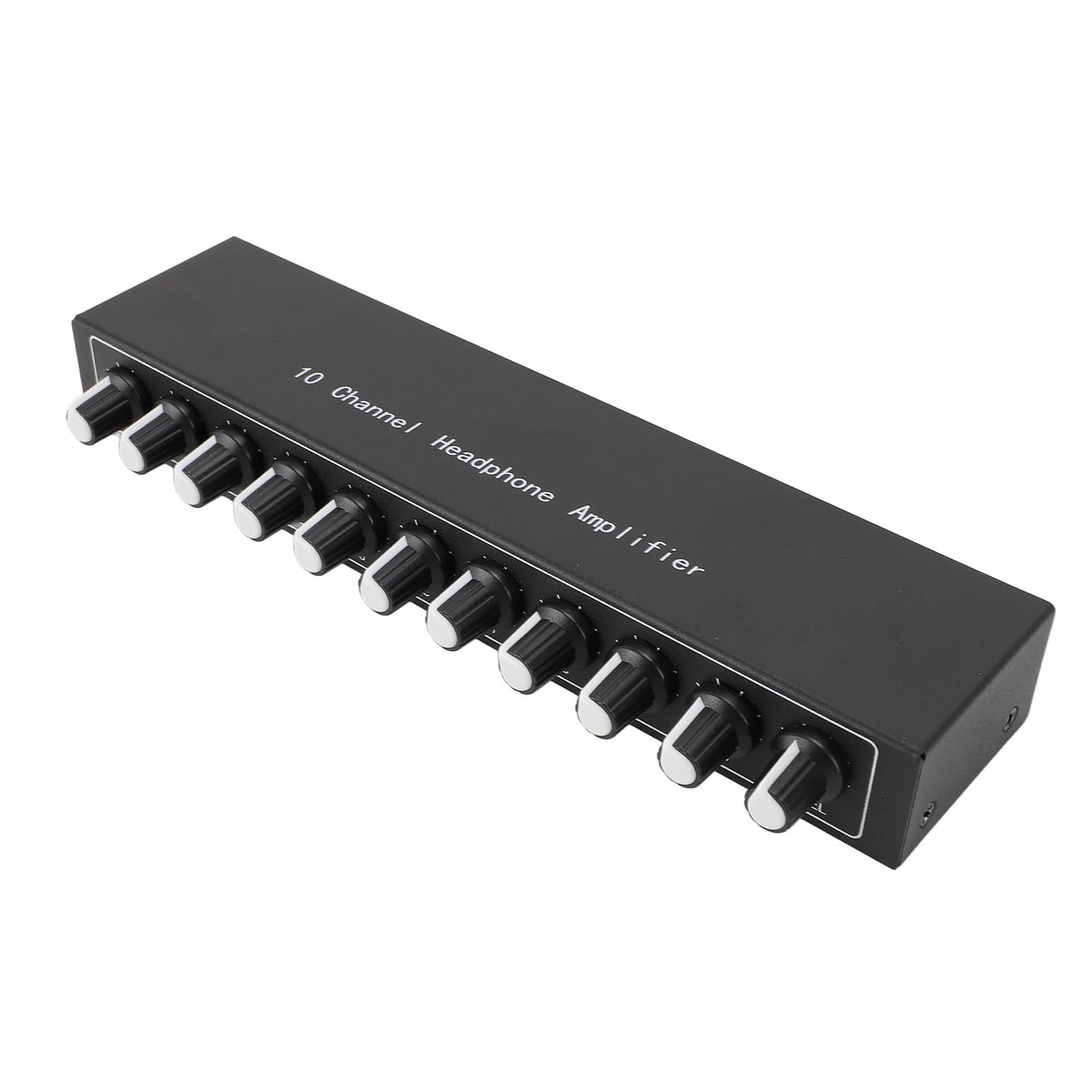 SENECESLI Amplificador de Auriculares de 10 Canales, Amplificador Operacional de bajo Ruido, Ecualizador de Metal Portátil para Productores de Música, Ingenieros de Estudio [Sonido de Cristal, Negro]