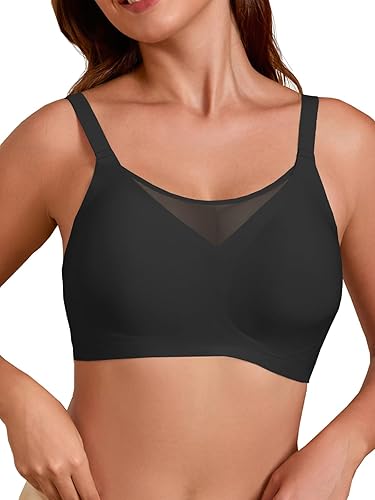 COCOMARTS Jelly Bras for Women No Underwire Push Up V Mesh Seamless Comfort Tshirt Bra Supportive Lift Bralette Everyday Bra