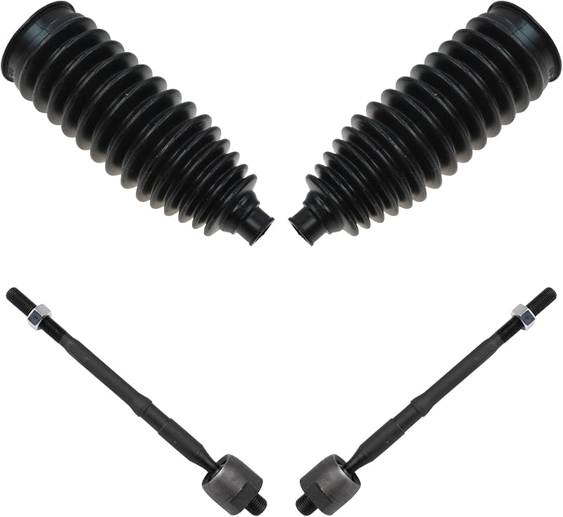 Kit de direção dianteira TRQ com barras axiais e coifas da caixa de direção para Chevrolet Spark – 4 peças