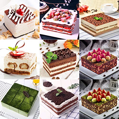 Adjustable Cake Mold Ring 2-Piece Set, 6-12 Inch Cake Mousse Ring Stainless Steel (Round+Square) #TOP6