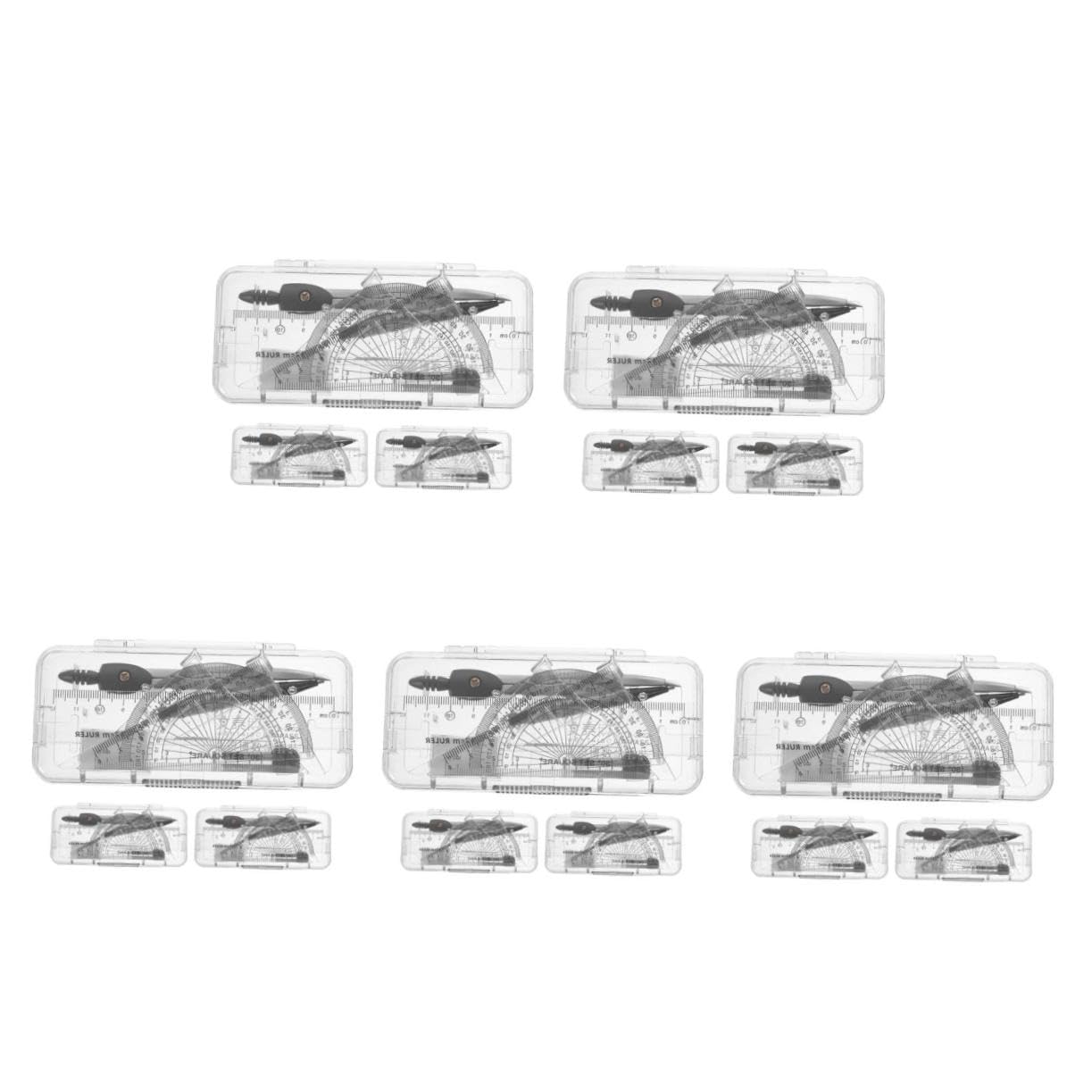15 Boîtes Kit de Complet Boîtes Compas de Dessin avec Règle Rapporteur et Set de Traçage pour Étudiants Architectes et