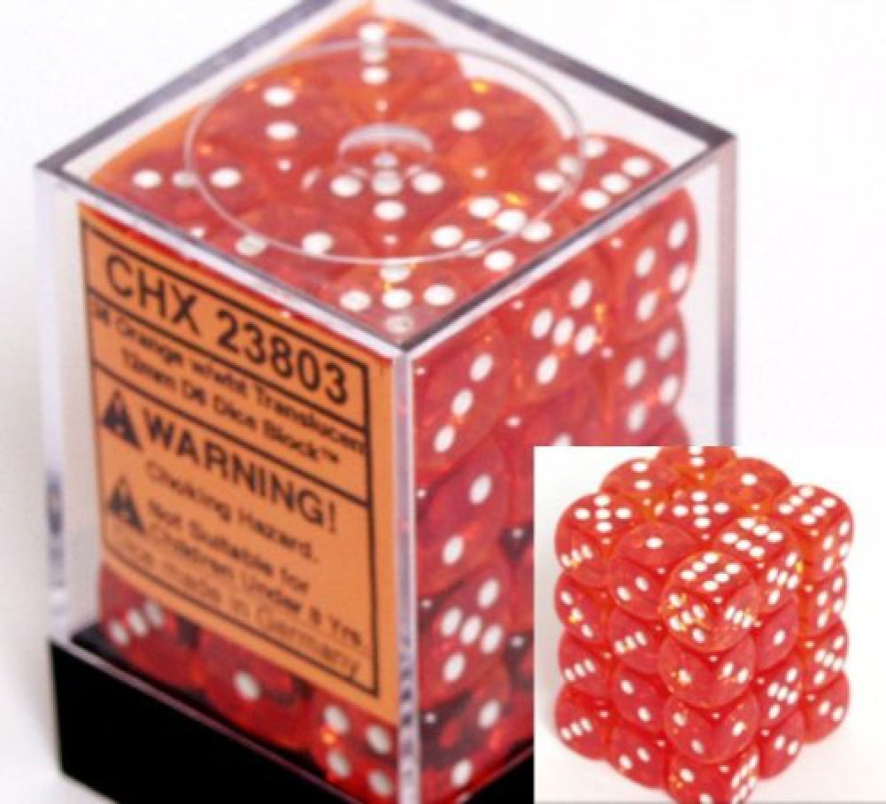 Amazon.com: Chessex Dice d6 Sets: Orange with White