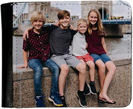 Personalised with Your Photos/Multi Photo Printed Collage, Memorable Gift Ideas for Family, Friends, Birthday, Men's PU Leather Wallet. (1 Photo)