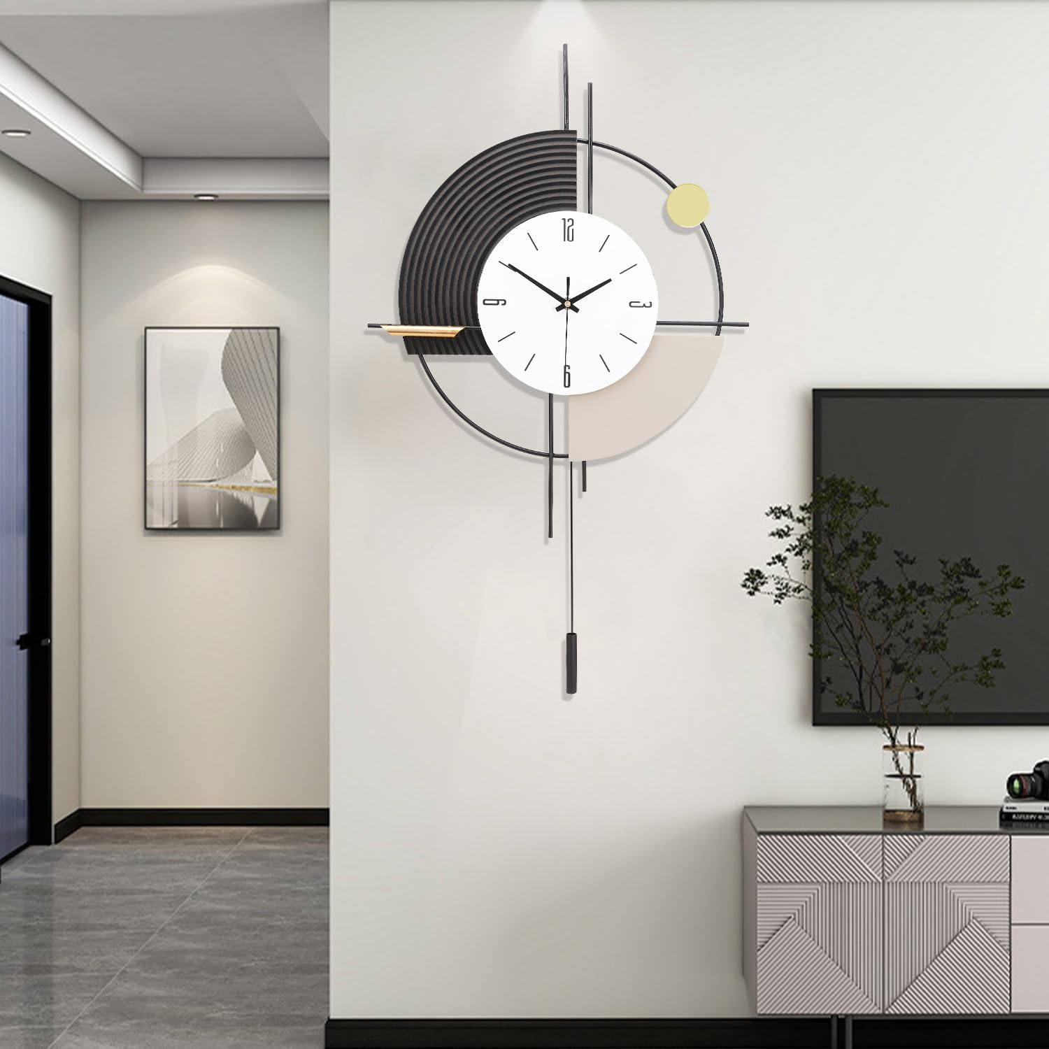 Amazon.com: QWANPET Wall Clock with Pendulum,Silent Quality Quartz