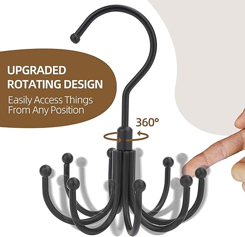 Miniatura 5 de ZEDODIER Percha para parte superior sin mangas, paquete de 2 organizadores giratorios para sujetadores deportivos, capacidad máxima de