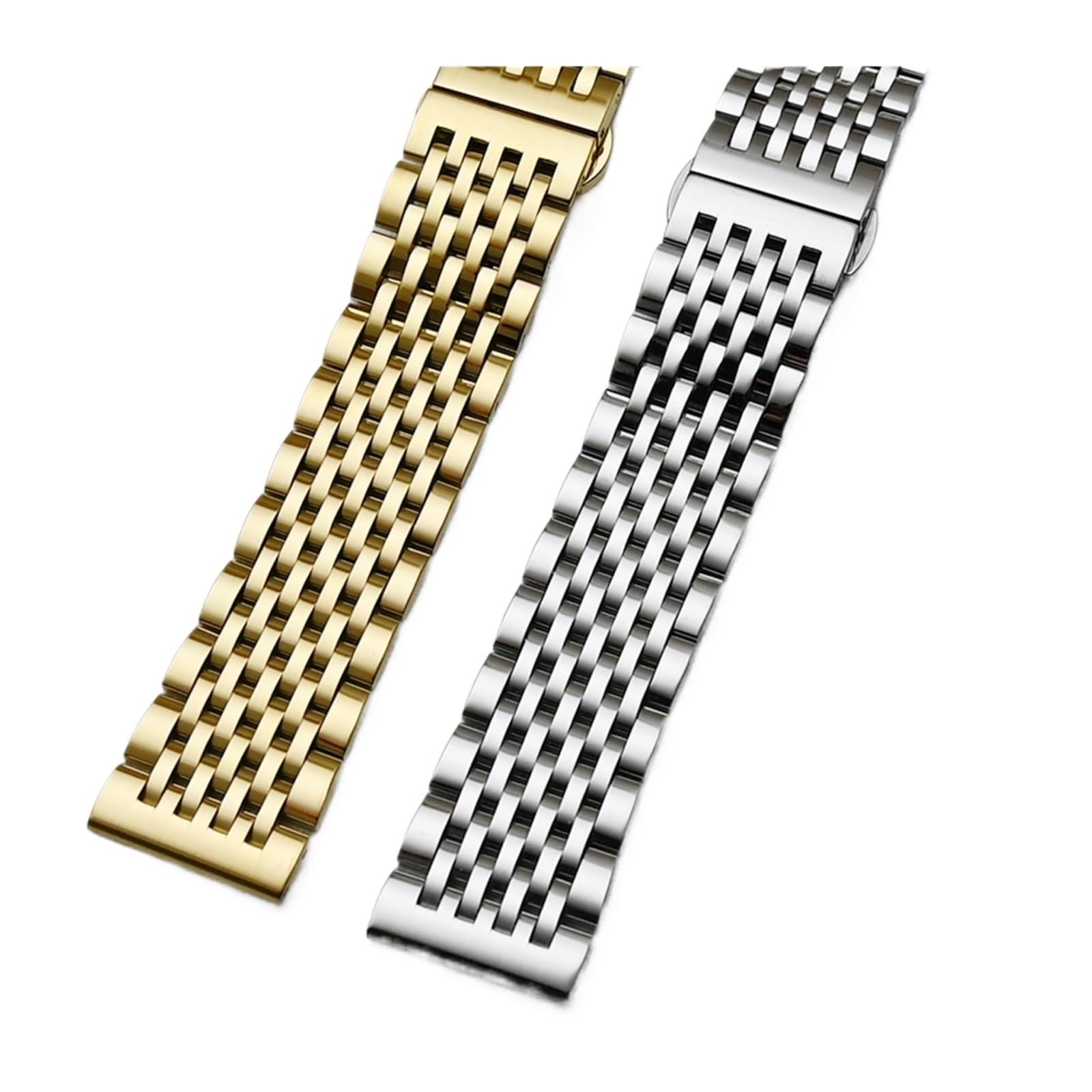 NASUNJIA Bande de montre en acier inoxydable finale 12mm 14mm 16mm 18mm 19mm 20mm 20mm Montre de remplacement Bracelet de montre Bracelet(Silver rose gold,16mm)