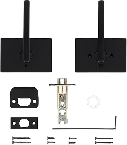 Vista 98 de Kwikset Halifax - Manija interior de paso, palanca para puertas de clóset y pasillo, manija reversible sin seguro, en acabado negro mate, con Mate