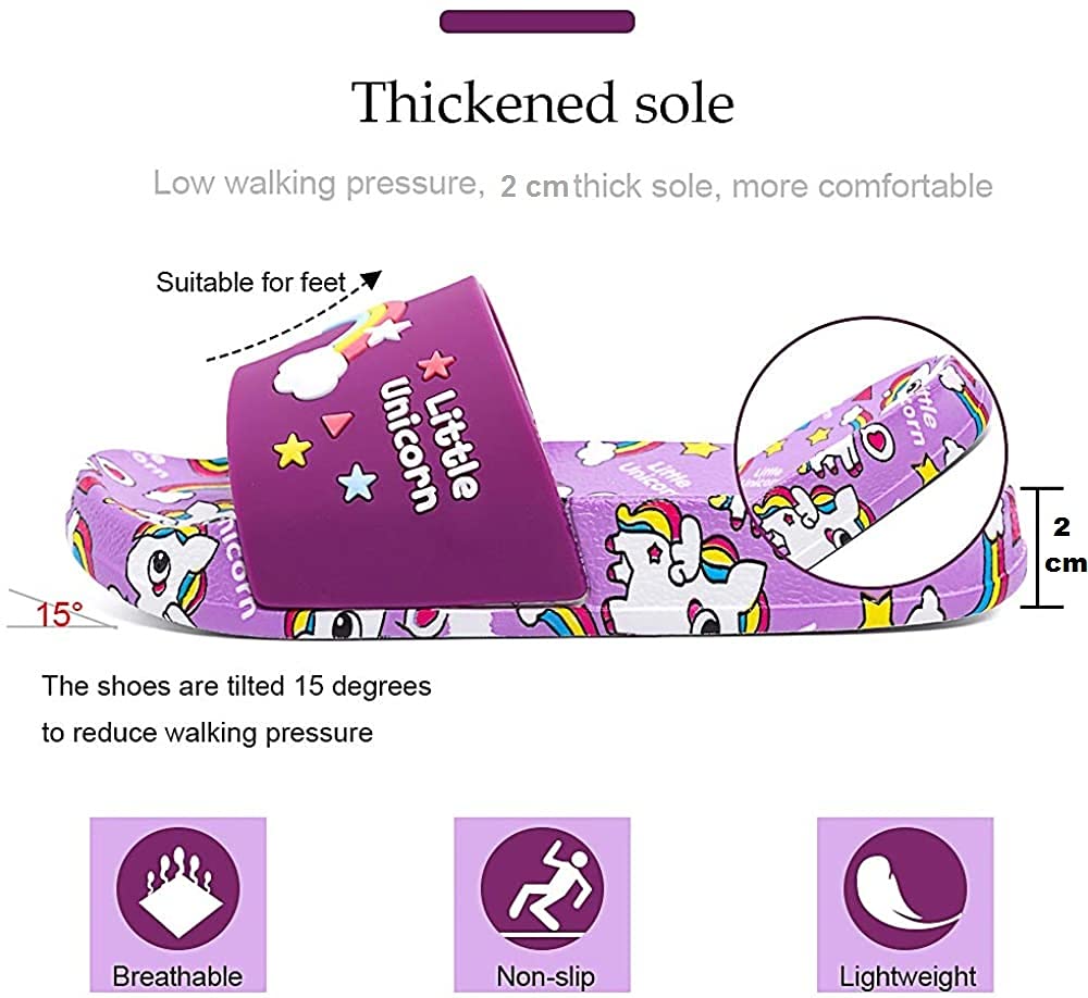 Chanclas para Niñas Sandalias de Baño Antideslizantes Unicornio
