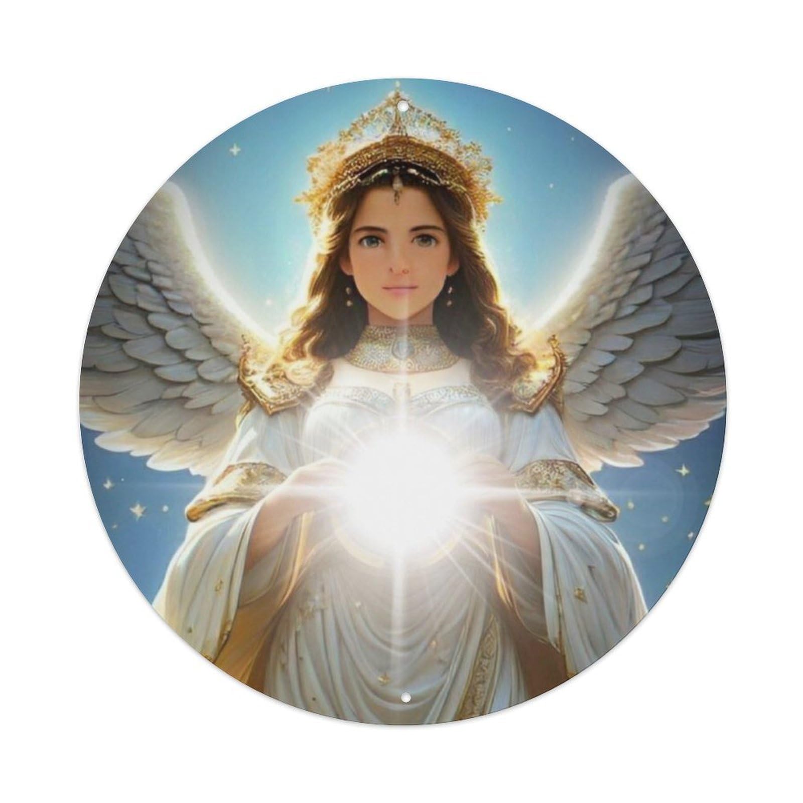 Vintage Angel Angels Who Radiate Light Metal Tin Sign