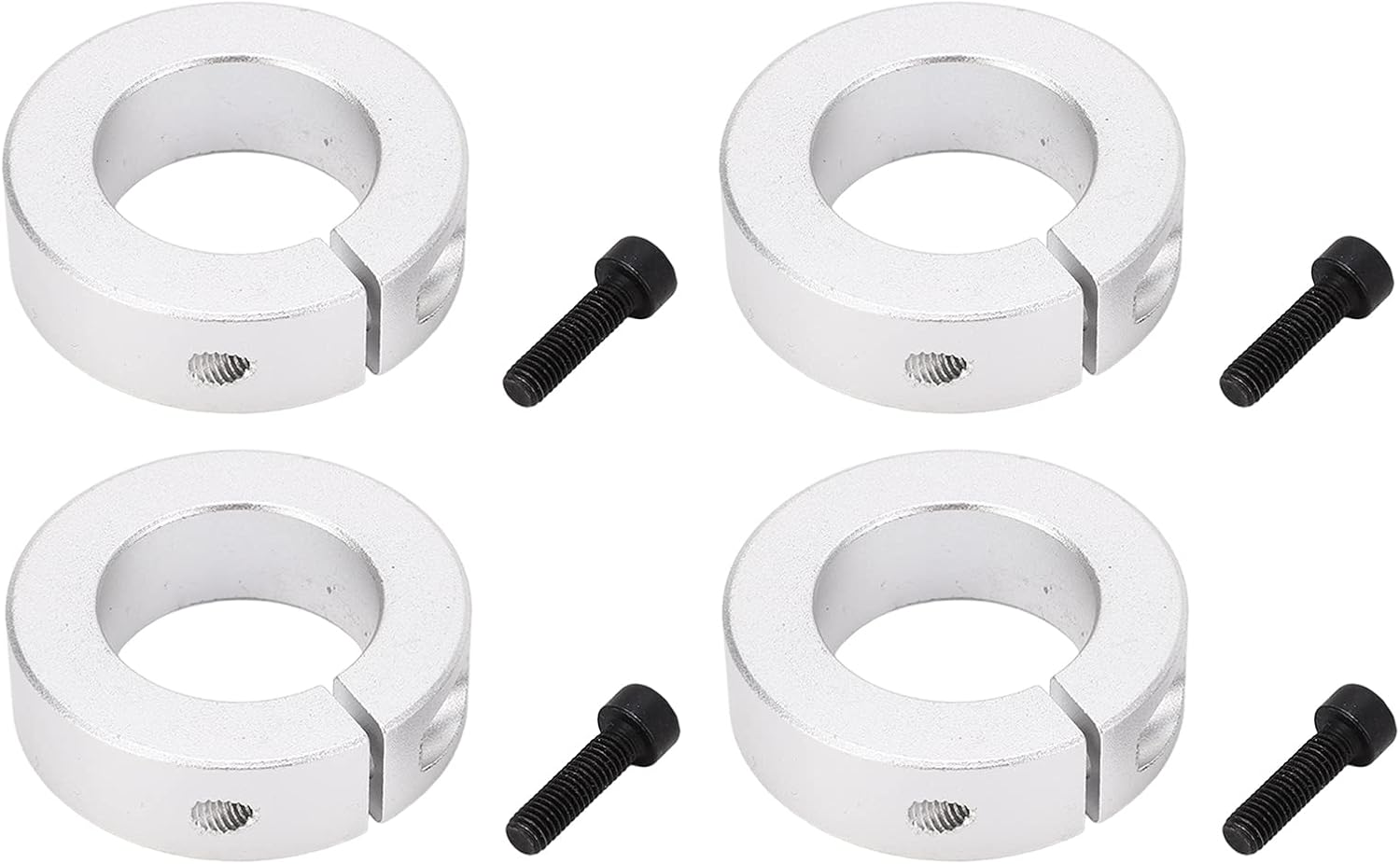 4Pcs Split Shaft Fixing Collar, 1in Bore Diameter Aluminum Alloy Screw Clamping Shaft Collar Kit 25mm