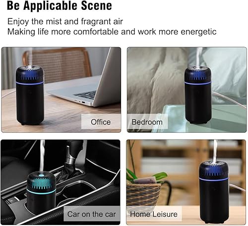 Miniatura 5 de Unee Difusor de coche, 3.0 fl oz USB inalámbrico recargable de alta potencia alrededor de 7 W aroma aceite esencial aromaterapia humidificador