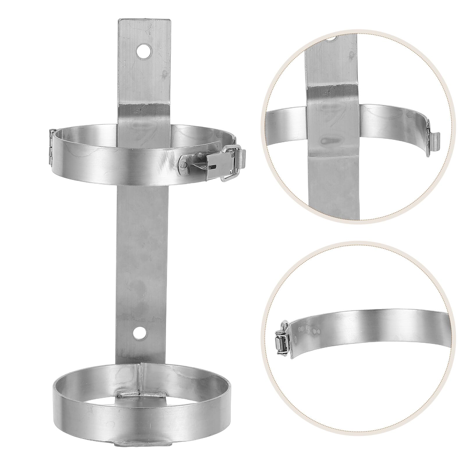 SOIMISS Supporto Porta Estintore in Acciaio Inox 2 Kg Gancio a Muro e Fermaglio di Serraggio, Staffa Compatta Salvaspazio per Uso Domestico, Officina e Veicoli, Resistente e Stabile