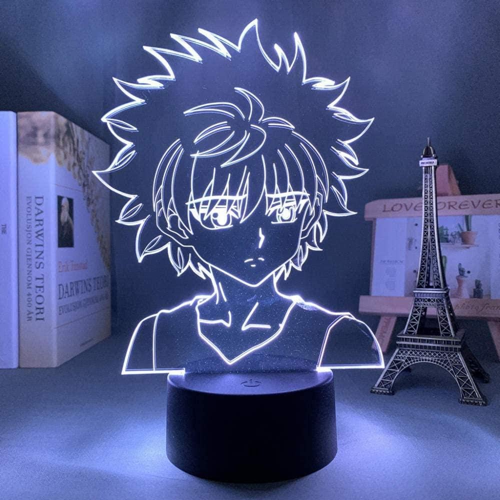 3D Night Light Anime Illusion Led Decor 3D Led Lamp Anime Hunter X Hunter Killua for Bedroom Decor Nightlight Birthday Gift Acrylic Led Night Light Hxh Killua Cute