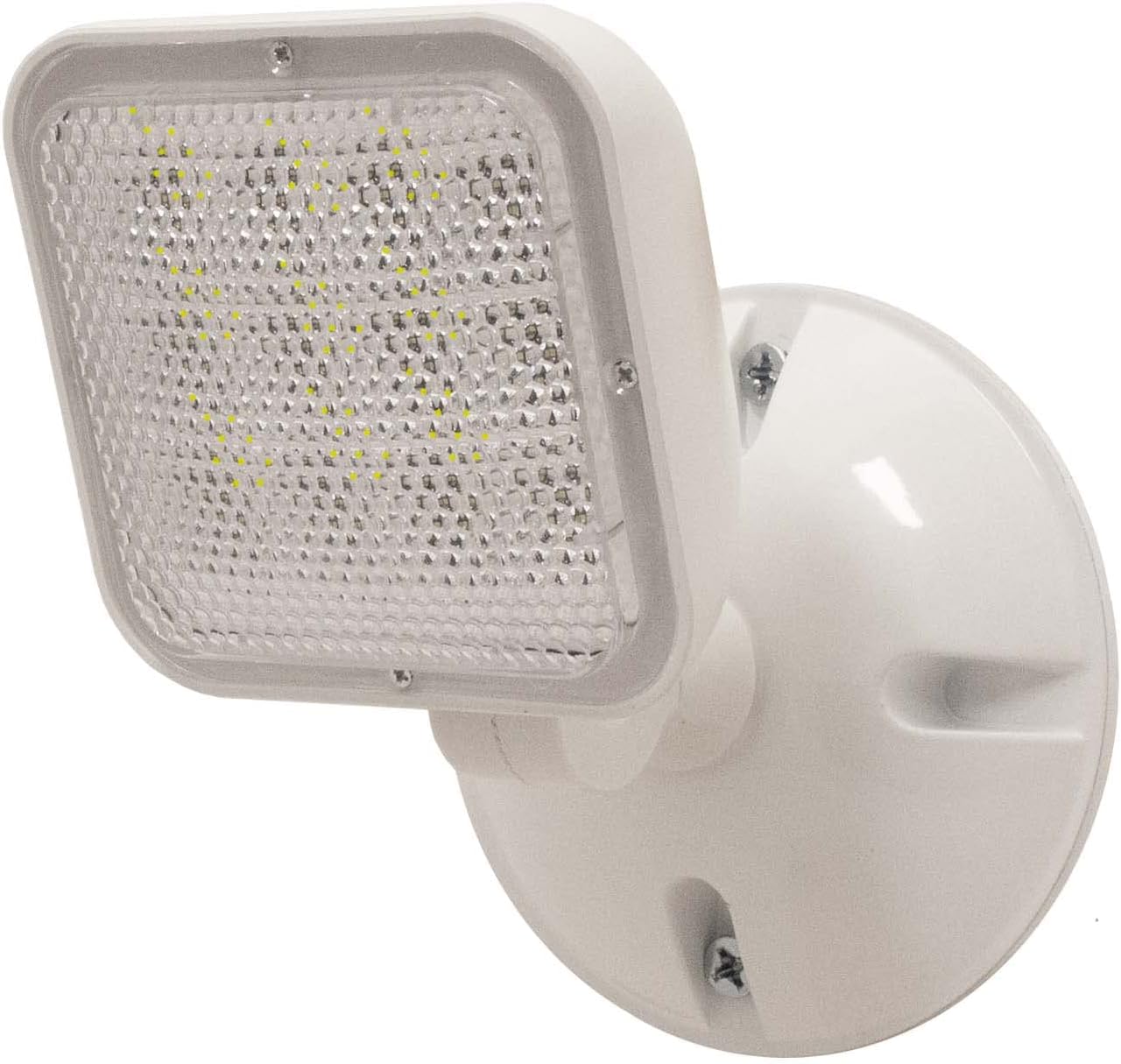 LFI Lights | Multi Volt Remote Head LED Emergency Light | One Adjustable Square Head | White Housing | Weather Proof | 3V-9.6V Range | RHB-WPL-SH-MV