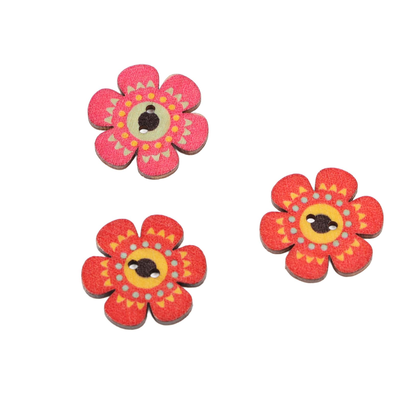 Bottoni A Forma Di Fiore Di Prugna 12.5mm - 100 Pezzi Bianco E Rosa - Foto 7