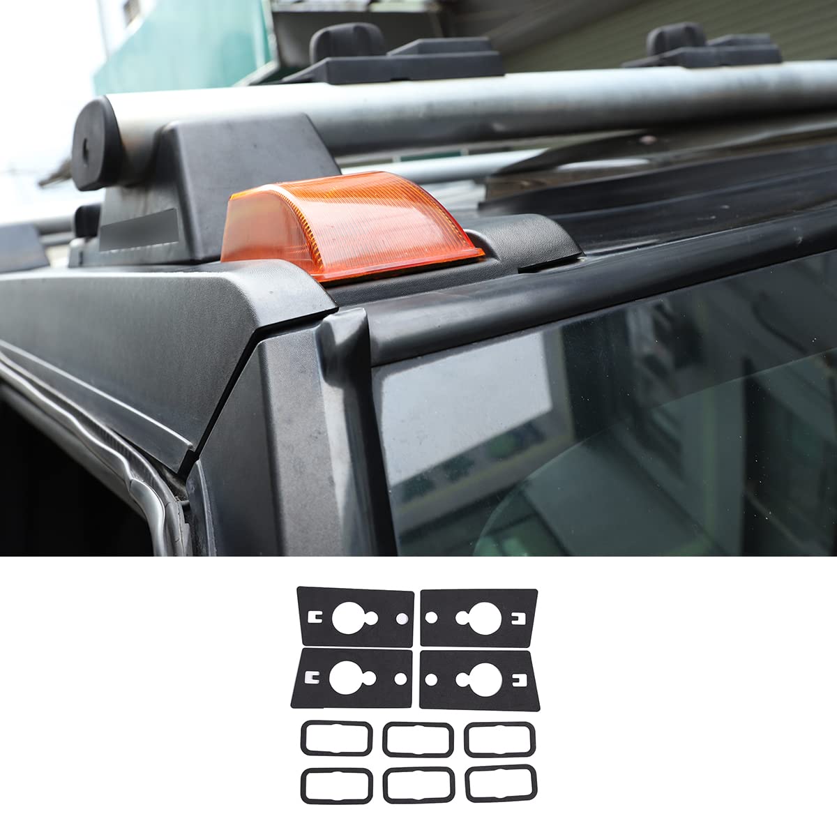 Qiosreui Roof Cab Marker Light Gasket Clearance Running Light Lamp Seal Set Compatible with Hummer H2 2003-2009
