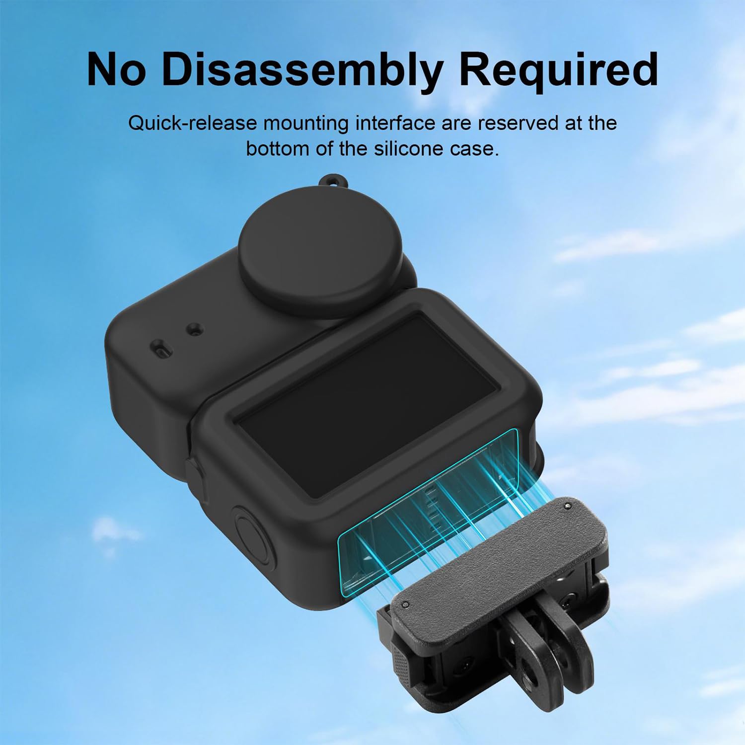 OSMO Nano Schwarze Silikonhülle mit Objektivdeckel, Vollständige Schutzhülle aus Silikon Objektivschutz kompatibel mit DJI OSMO Nano, Soft Skin Anti-Drop Kratzfeste Hülle Actionkamera Zubehör