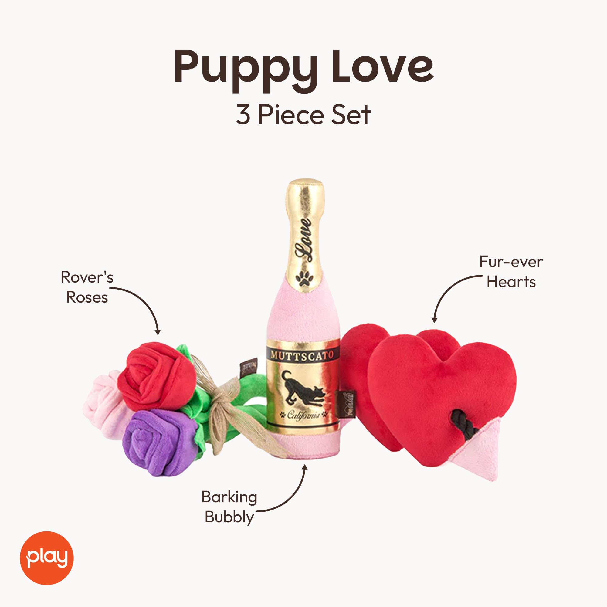 P.L.A.Y – Pet Lifestyle & You Puppy Love Collection Toys (B2C) - 1 Set (i.e. 3 pcs) with Gift Box