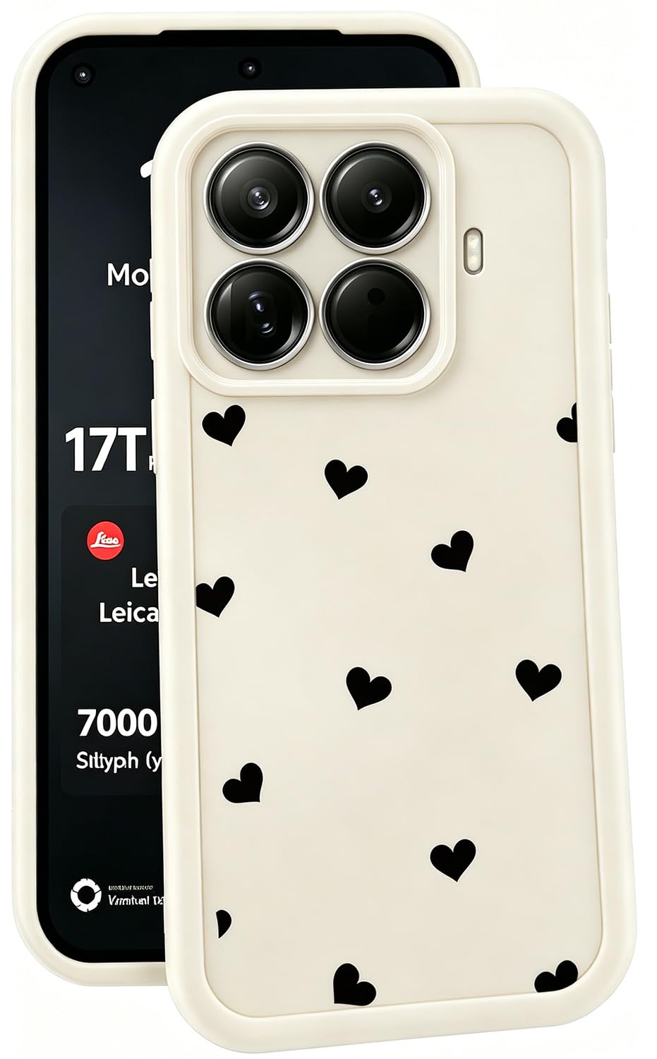 Etui na Xiaomi 17T Pro, Estetyczna Okładka z Wzorem Serca w Motywie Miłości, Silikonowa Ochrona dla Xiaomi Mi 17T Pro, Cienka, Antyrysunkowa, Odporna na Wstrząsy, Biała