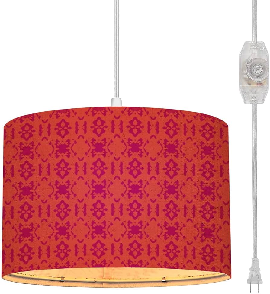 Pendant Light 70 s Retro Seamless Pattern 60s 70s Aesthetic Style