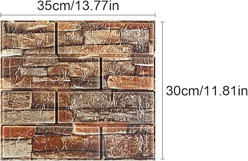 Miniatura 2 de ECYC 10 paneles de pared de ladrillo 3D de 0.12 x 13.78 x 11.81 pulgadas, autoadhesivos de ladrillo de espuma XPE, papel tapiz extraíble,
