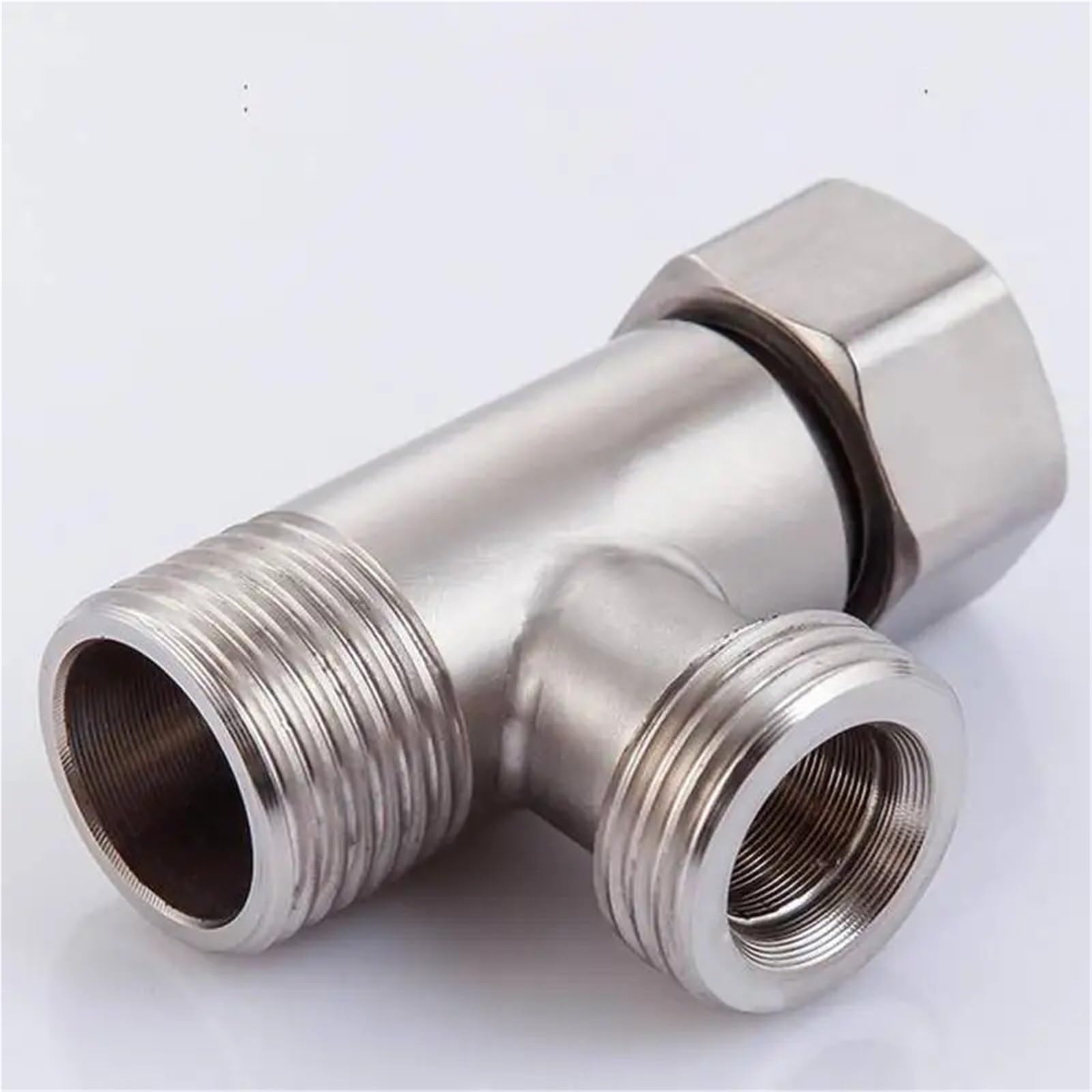 Válvula desviadora de inodoro, adaptador T G1/2 ", válvula T for baño, pulverizador de bidé, accesorio de ducha, válvula angular de grifo de acero inoxidable 304, 2 uds. Para Cocina, BañO