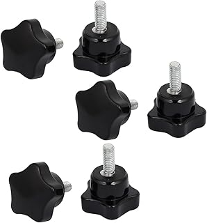 Aexit M6x15mm Male Knobs & Hand Wheels Thread 30mm Dia Plastic Star Head Screw On Clamping Star Knobs Knobs 6pcs