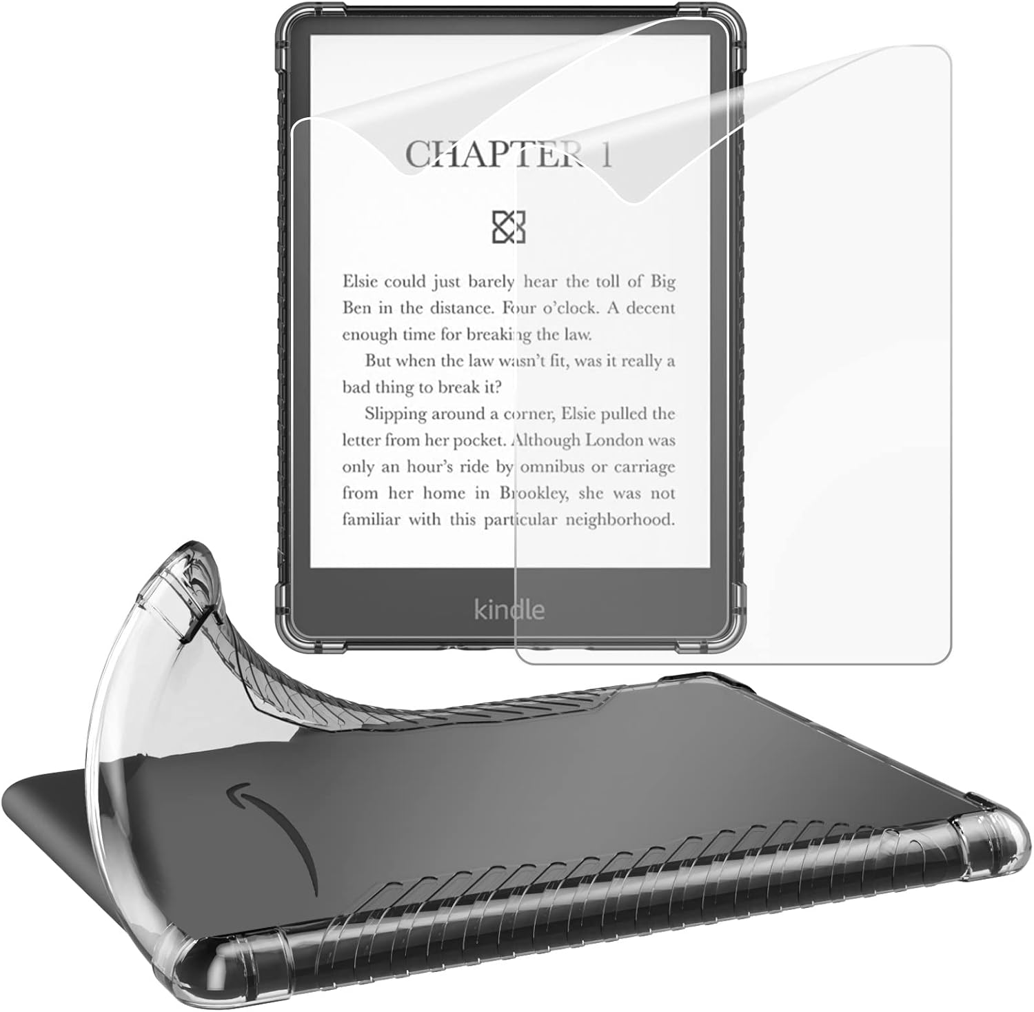 MoKo Clear Case and 2Pack Screen Protector for 6.8" Kindle Paperwhite