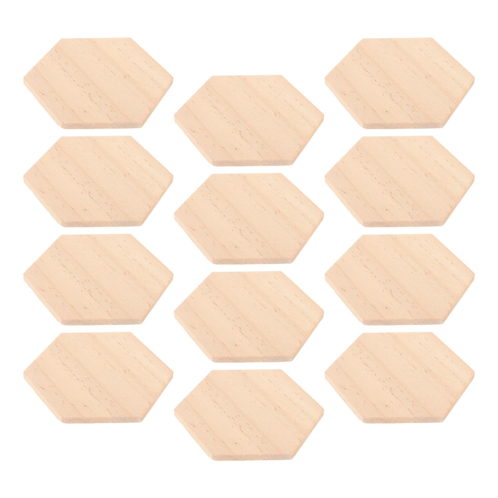 Fette di Legno Esagono Decorative, 25 Pezzi Beige per DIY | Pronte da Decorare, Verniciare e Scrivere, per Addobbi Nuziali e Sottobicchieri, Legno Grezzo