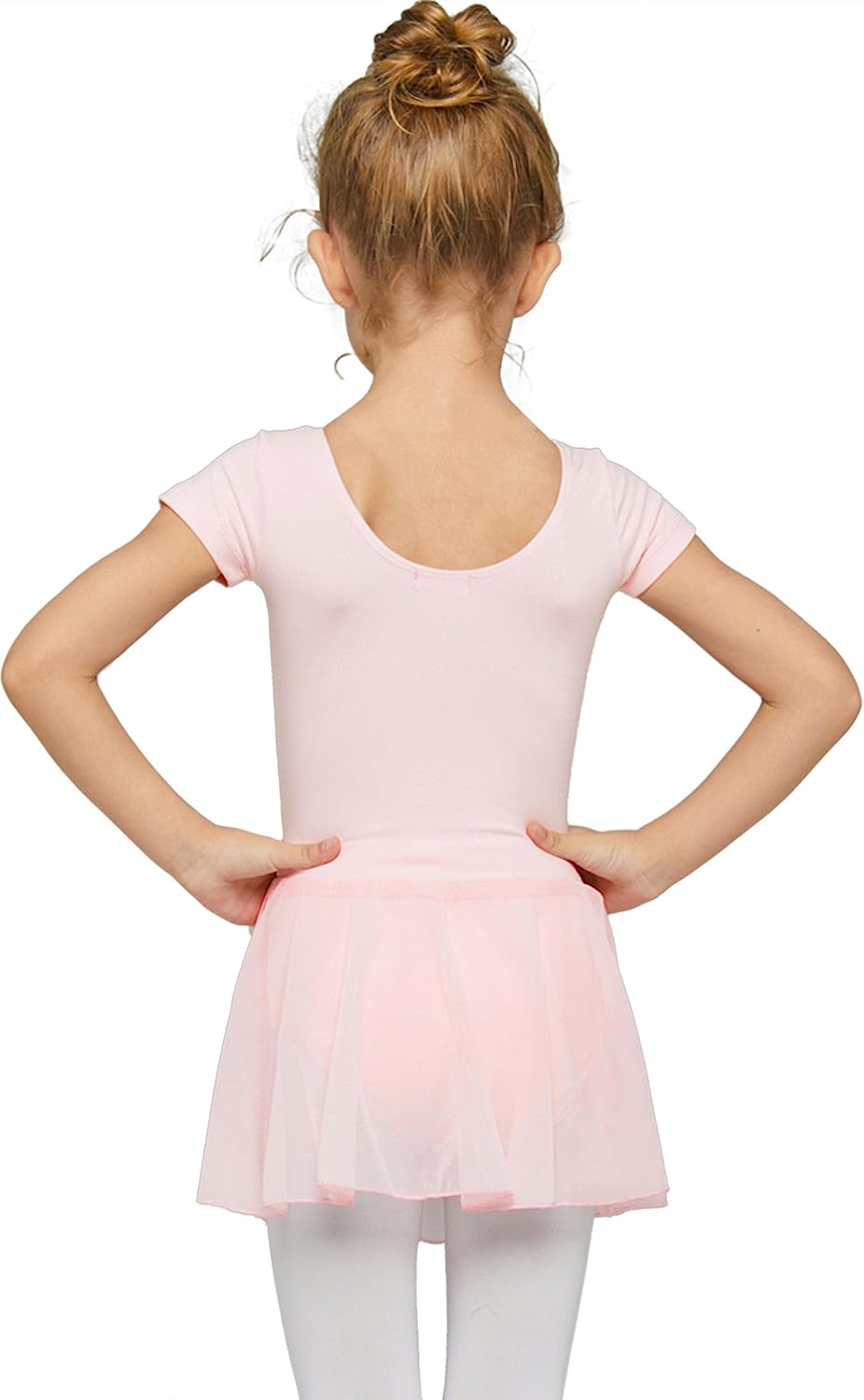 MdnMd Toddler Ballet Leotards for Girls Dance Leotards with Skirt Gymnastic Ballerina Outfit Dress Classic Short Sleeve - Image 2