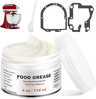 4 Oz Food Grade Grease for Kitchenaid Stand Mixer, Universally Compatible with Kitchen Stand Mixers - Equipped with 9709511 4162324 Gasket and Spatula